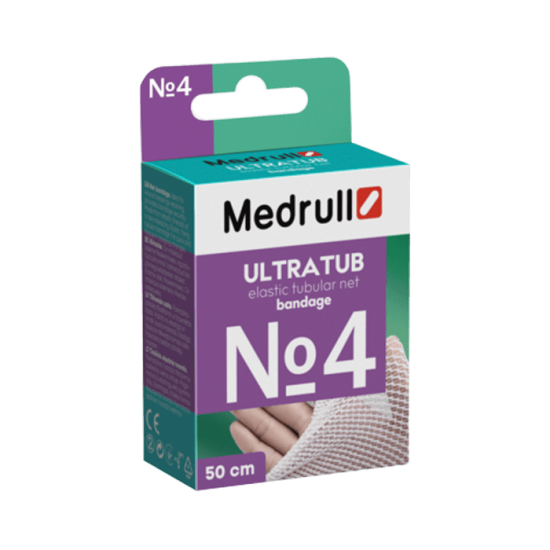 Бинт медичний сiтчатий еластичний Medrull Ultratub №4, розмiр 2,7см x 50 cм